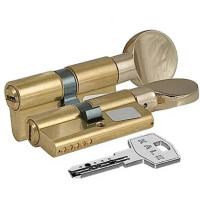 Циліндровий механізм KALE 164 BM 100 мм (45*10*45Т) 5 ключів з вертушком латунь