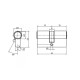 Циліндр ABUS X12R Compact 60 (30*30) Ni ключ-ключ,5 кл.,нікель