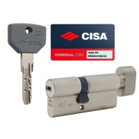 Цилиндровый механизм CISA  ASIX Р8 70мм (35*35Т) с вертушком никель матовый