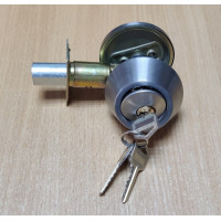 Замок врізний Deadbolt сатин у коробці 3 ключі