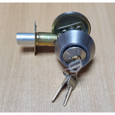 Замок врізний Deadbolt сатин у коробці 3 ключі