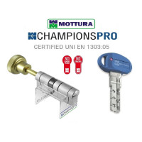 Циліндровий механізм Mottura Champions Pro P 62 (31-31) шток 80 мм з воротком матовий хром 5 ключів