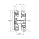Петля скрытая Hafele K1000 3D черная 135 ° вес дверей 40 кг на 2 петли, 52 кг 3 петли
