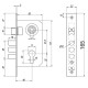 Корпус замка FZB 62 мм АB цельный ригель бронза