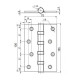 Петля ALCAZAR 100*75*2.5мм 4 підшипники PB жовта (1шт.)